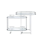 Piffo Clear Glass & Chrome Finish Serving Cart Model AC00162 By ACME Furniture